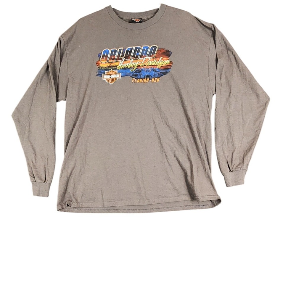 Orlando Harley Davidson Florida‎ USA Alligator Motorcycle Long Sleeve T Shirt